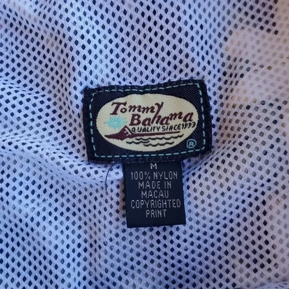 Tommy Bahama 100% Nylon Cinched Closure Pocketed Sz. M Board Shorts Swim Trunks‎